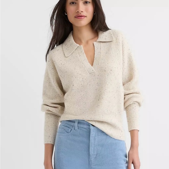 LOFT Flecked Ribbed Collared Sweater - Picture 5 of 6